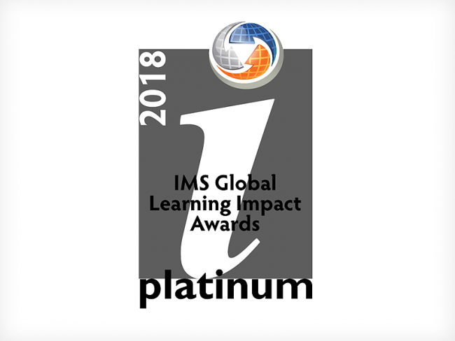 2018 IMS Global Learning Impact Award Platinum logo