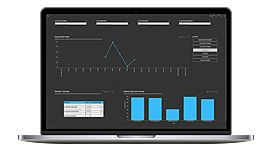 Blackboard Analytics for Learn interface on laptop.